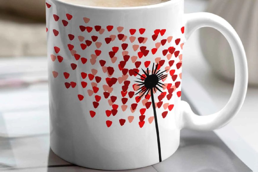 White Heart Print 300 ml Stoneware Coffee Mug At just Rs. 149 [MRP 799]