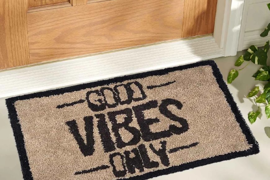 Brown Good Vibes Cotton 24x16 Inch AntiSkid Door Mat At just Rs. 139 [MRP 479]