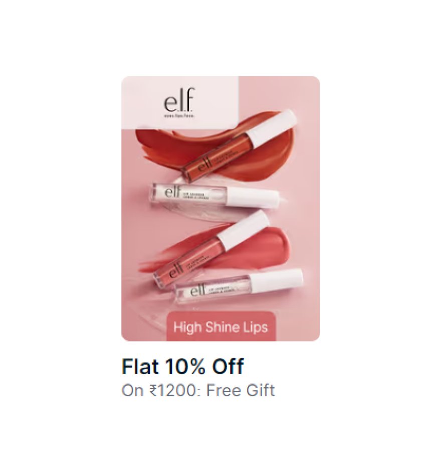 Flat 10% off + Free Gift on Rs. 1200 on e.l.f. Cosmetics