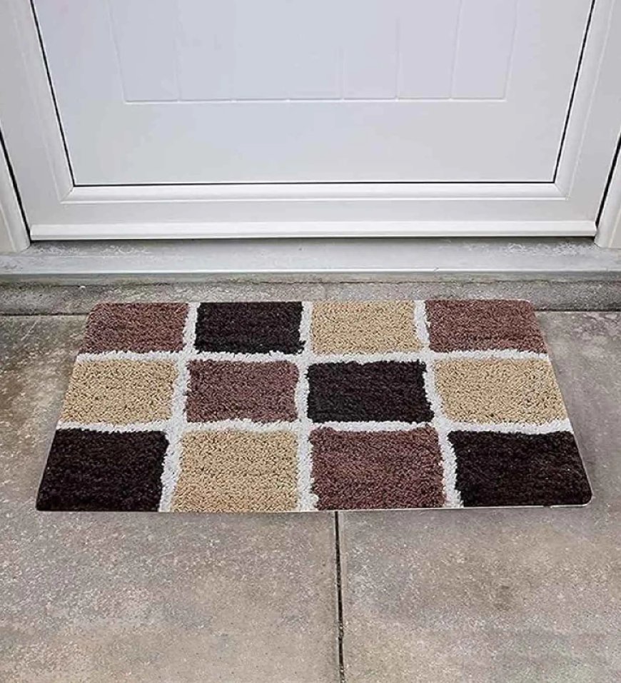 Brown Geometric Cotton 24x16 Inch AntiSkid Door Mat At just Rs. 129 [MRP 399]