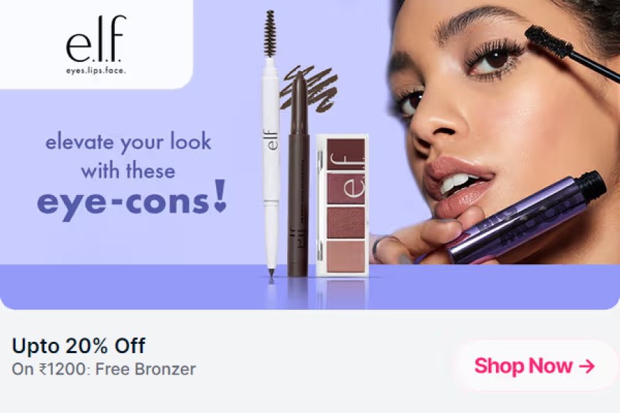 Up to 20% off + Free Bronzer on Rs. 1200 on e.l.f. Cosmetics