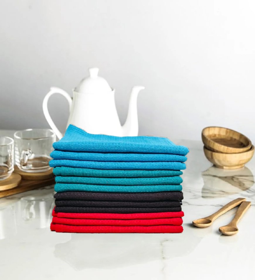 Multicolor Microfiber Solid 200 GSM Hand Towel Set (12 Pcs) At just Rs. 199 [MRP 599]