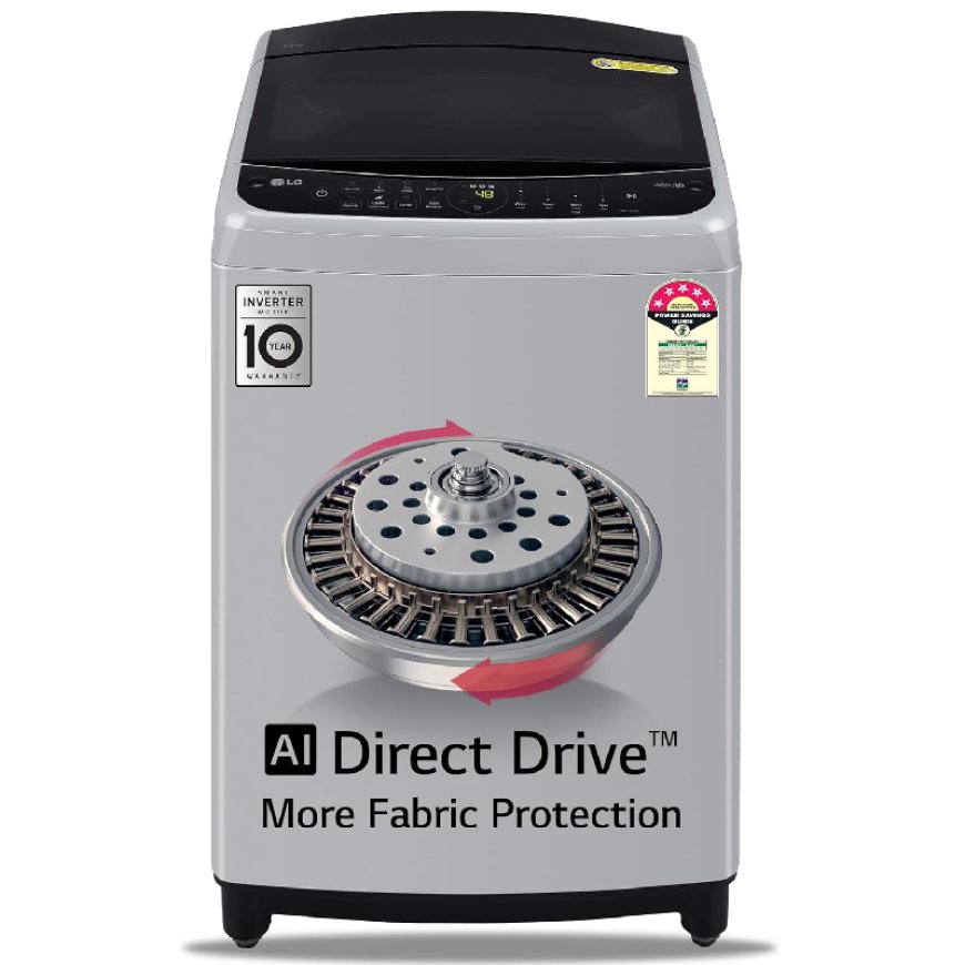 LG 9 Kg 5 Star AI Inverter Fully-Automatic Top Load Washing Machine At just Rs. 24,990 [MRP 36,990]