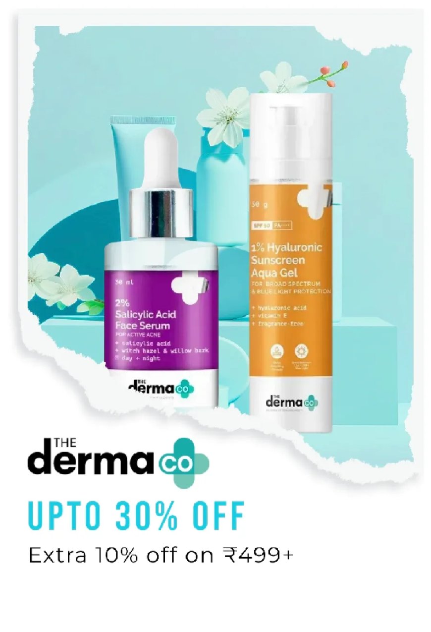 Up to 30% off + Extra 10% off on Rs. 499+ on The Derma Co. products