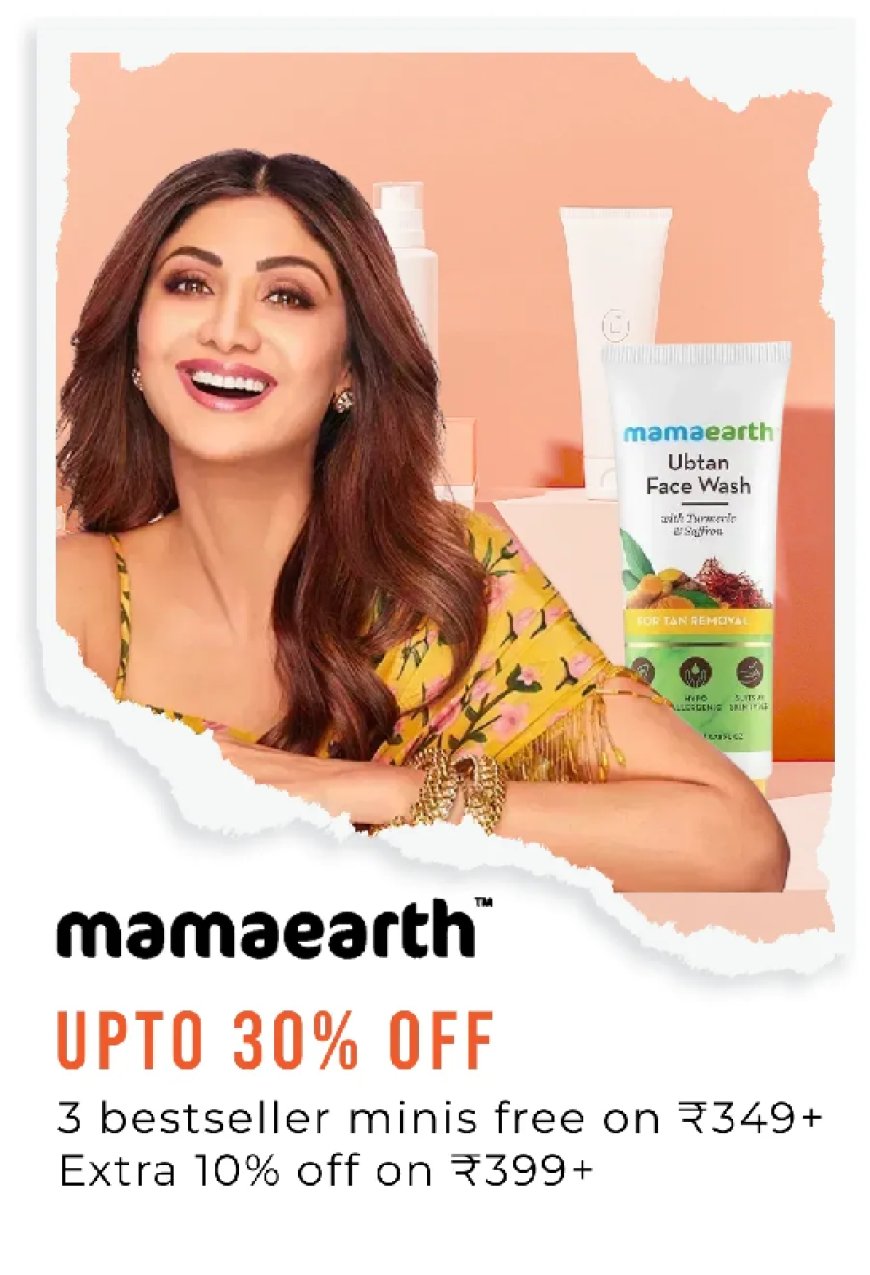 Up to 30% off + Extra 10% off on Rs. 399+ on Mamaearth products