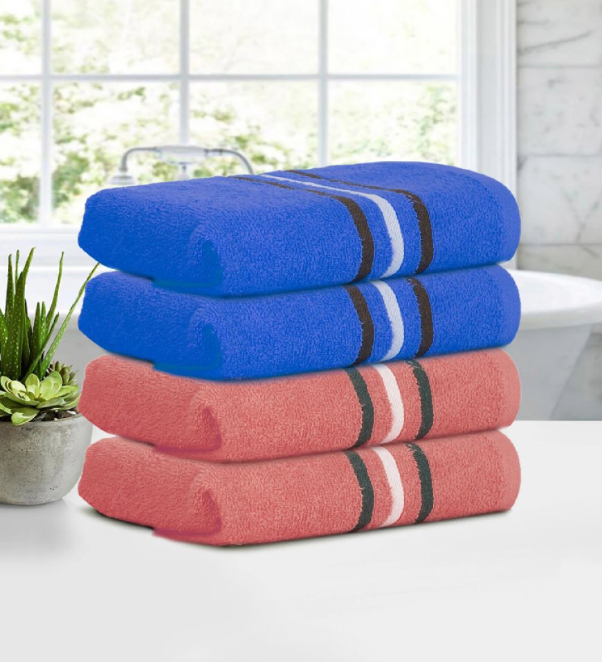 Coral Cotton Solid 380 GSM Hand Towels (Set of 4) At just Rs. 219 [MRP 999]