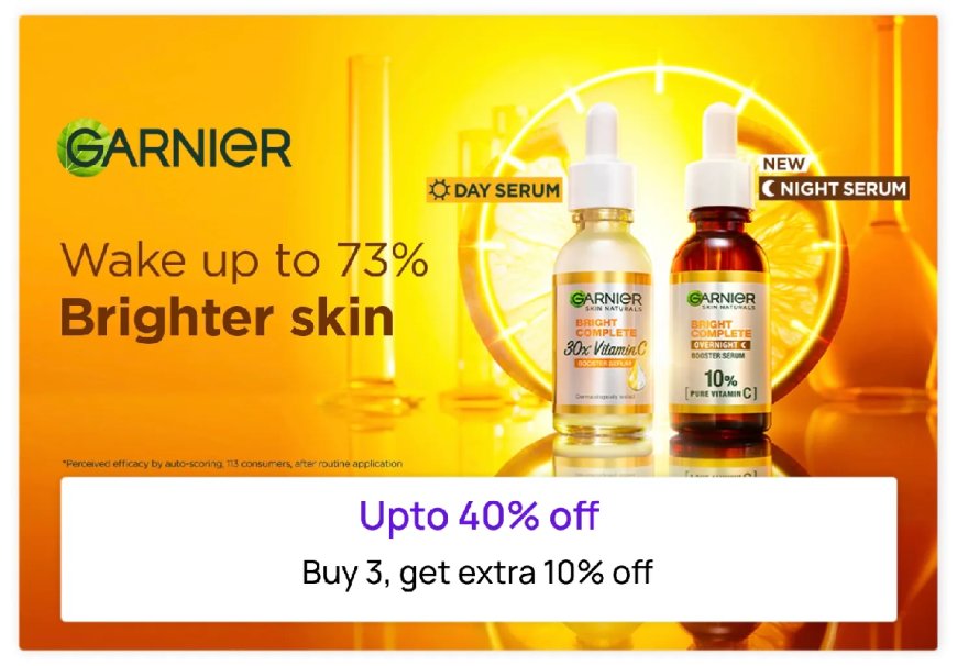 Up to 40% off on Garnier products