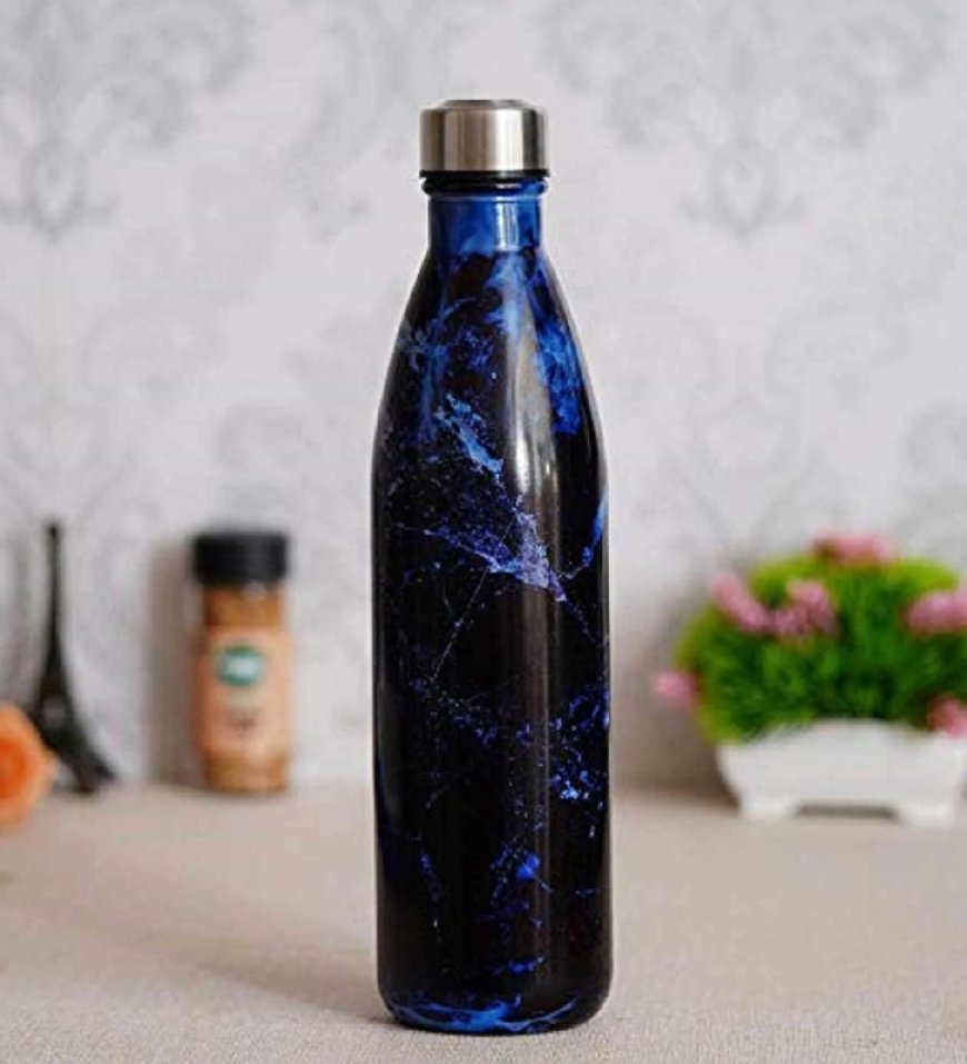 Deep 1 L Blue & Black Glass Bottle At just Rs. 129 [MRP 399]