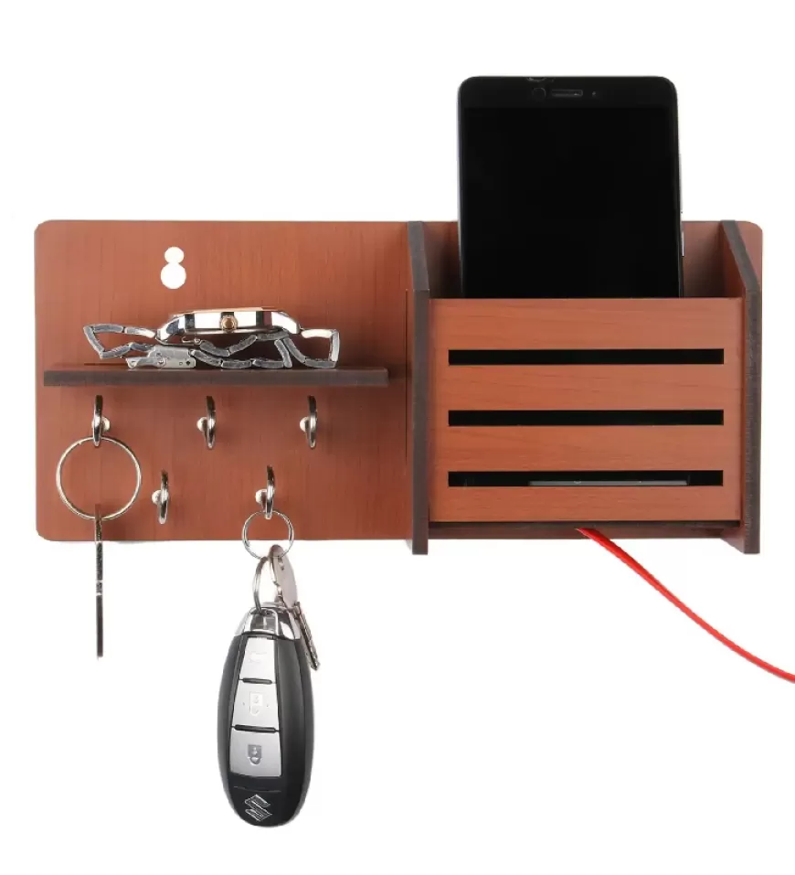 Brown Mdf Side-Shelf Pocket Key Holder At just Rs. 99 [MRP 499]