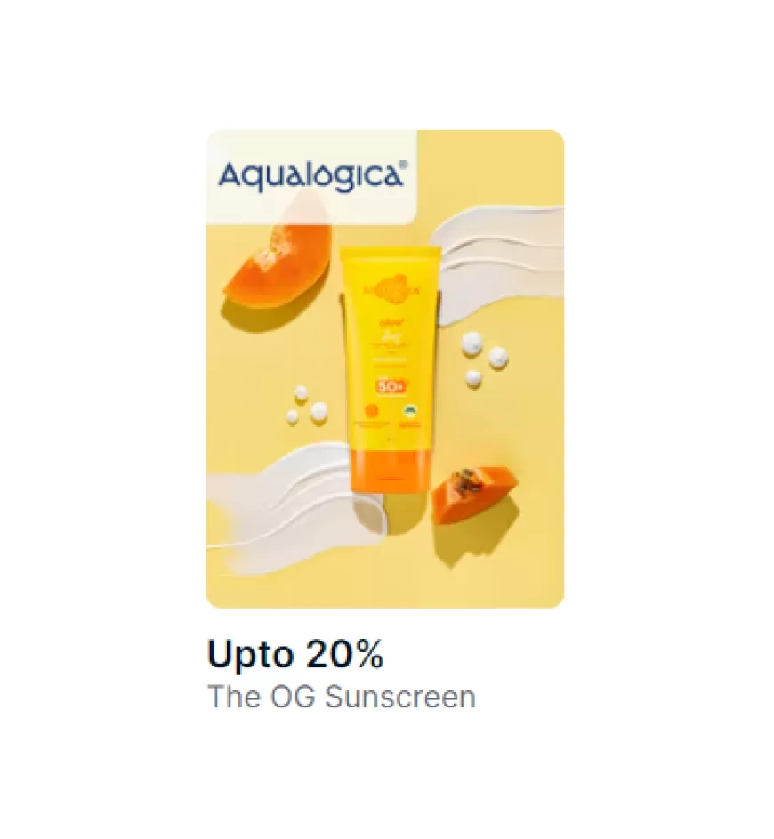 Up to 20% off on Aqualogica products