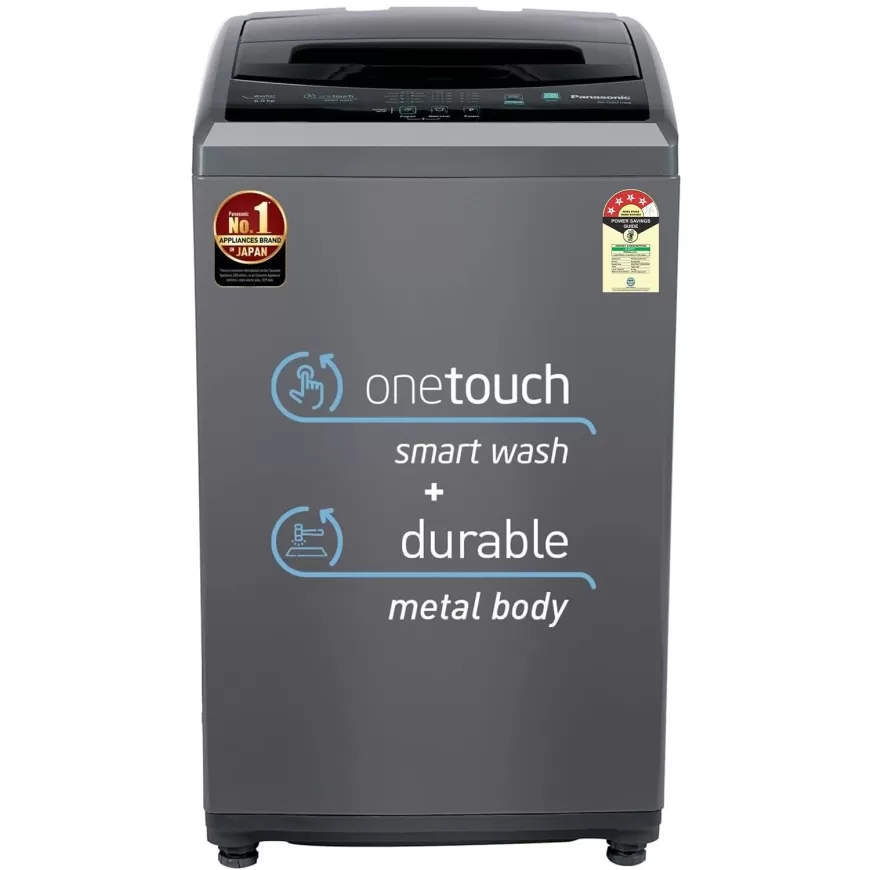 Panasonic 6 Kg 4 Star Fully-Automatic Top Load Washing Machine  - Grey at just Rs. 13,459 [MRP 20,000]