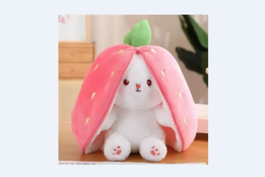 78% Off! Cute Pink Strawberry Rabbit Plush – 35cm Bunny Soft Toy