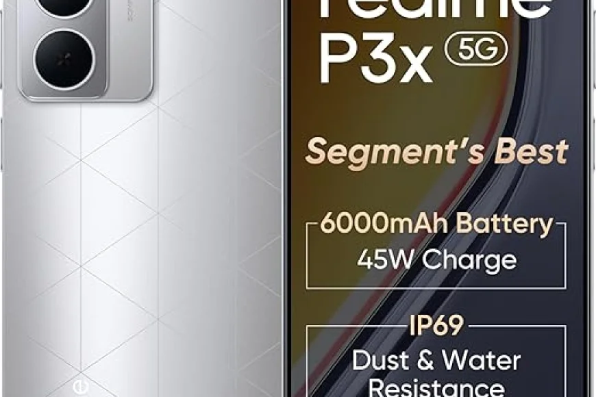 Realme P3x 5G Lunar Silver 6GB+128GB at ₹11,999 | BuyWithEMI Deal