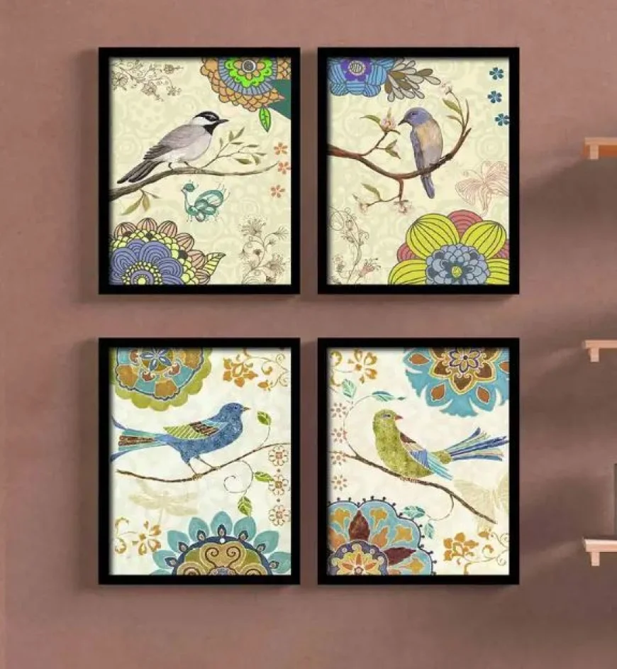 Synthetic Wood Art Print Set of 4 at ₹269 Only | Pepperfry Limited-Time Deal