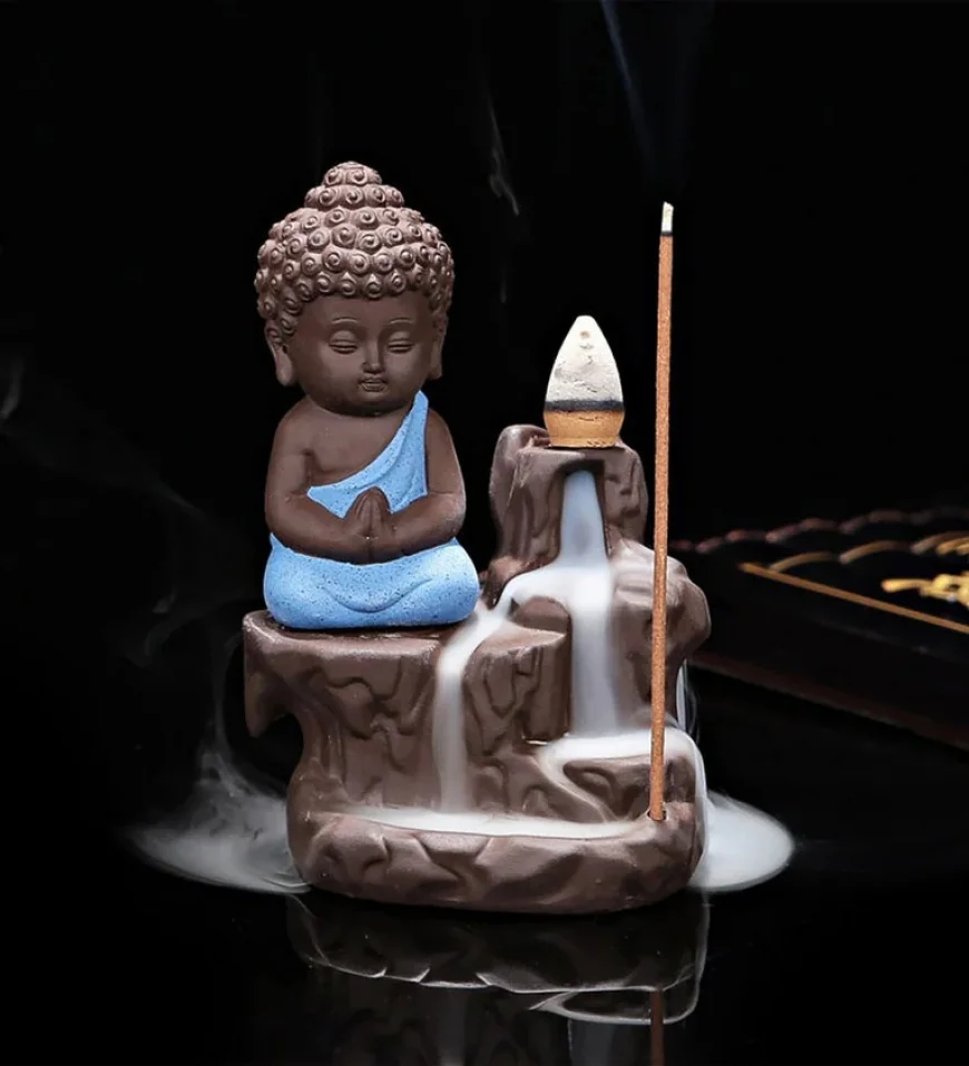 Meditating Monk Buddha Smoke Fountain with Incense – ₹139 Only | 65% off on Pepperfry