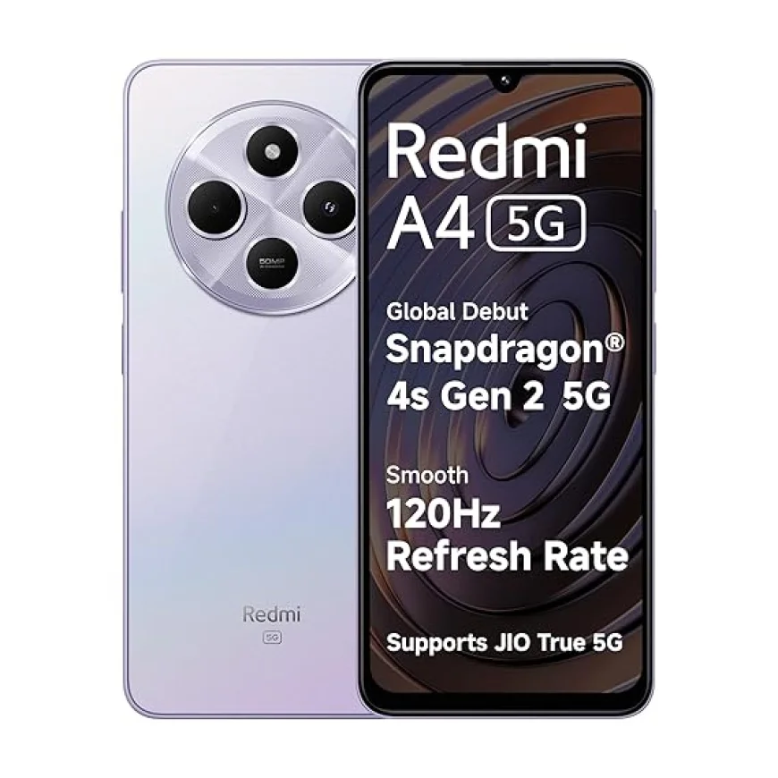 Redmi A4 5G (4GB/64GB, Sparkle Purple) at ₹7,499 | AddMeCart
