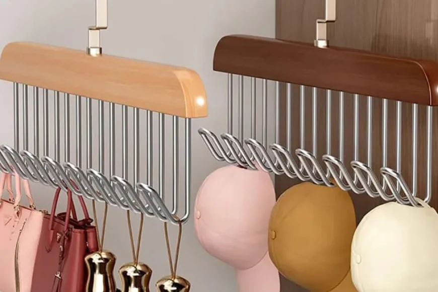 Set of 2 Wooden 8-Hook Closet Hangers – ₹169 Only | 69% Off on Pepperfry
