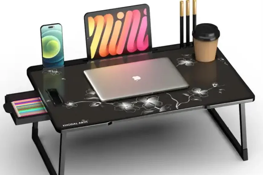 Buy HR HARSH FASHION Black Flower Portable Laptop Table – Under ₹500 | Flipkart Deal