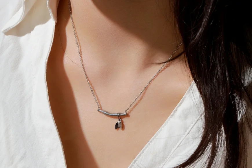 Bamboo Bloom Silver Necklace at ₹549 | Salty Jewelry