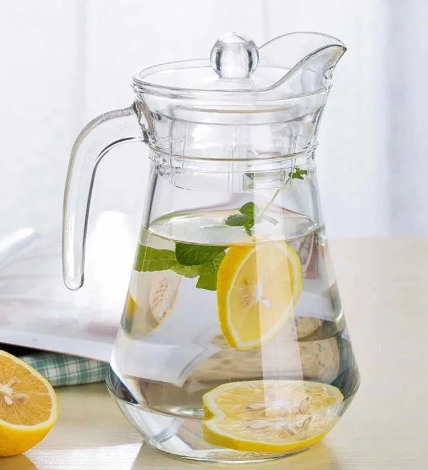 Buy 1.2 Ltr Clear Water Jug with Lid & Handle (White) at ₹229 | Pepperfry