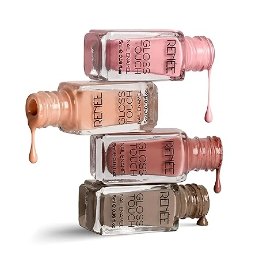 RENEE Gloss Touch Nail Paint Set of 4 – Quick Drying, Glossy Gel Finish | Amazon