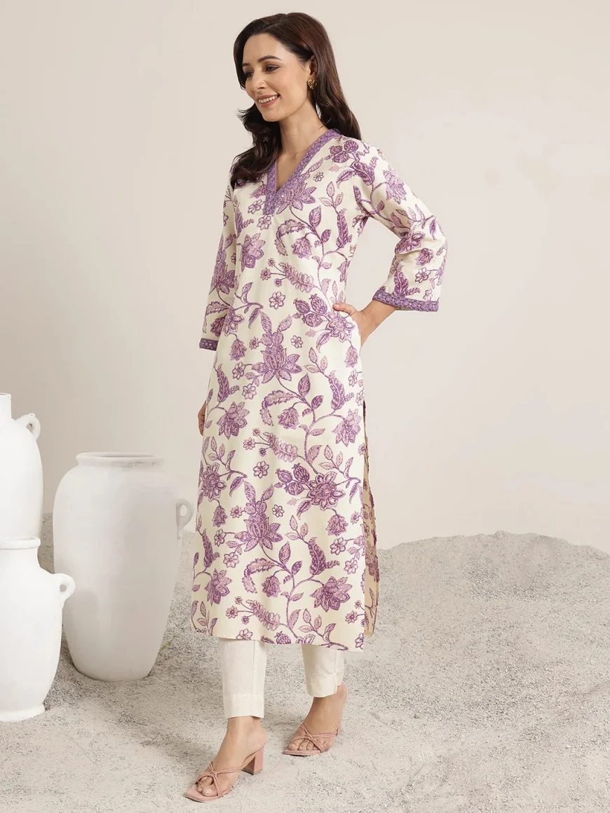 Purple Cotton Kurta up to 70% off | Libas Sale Online
