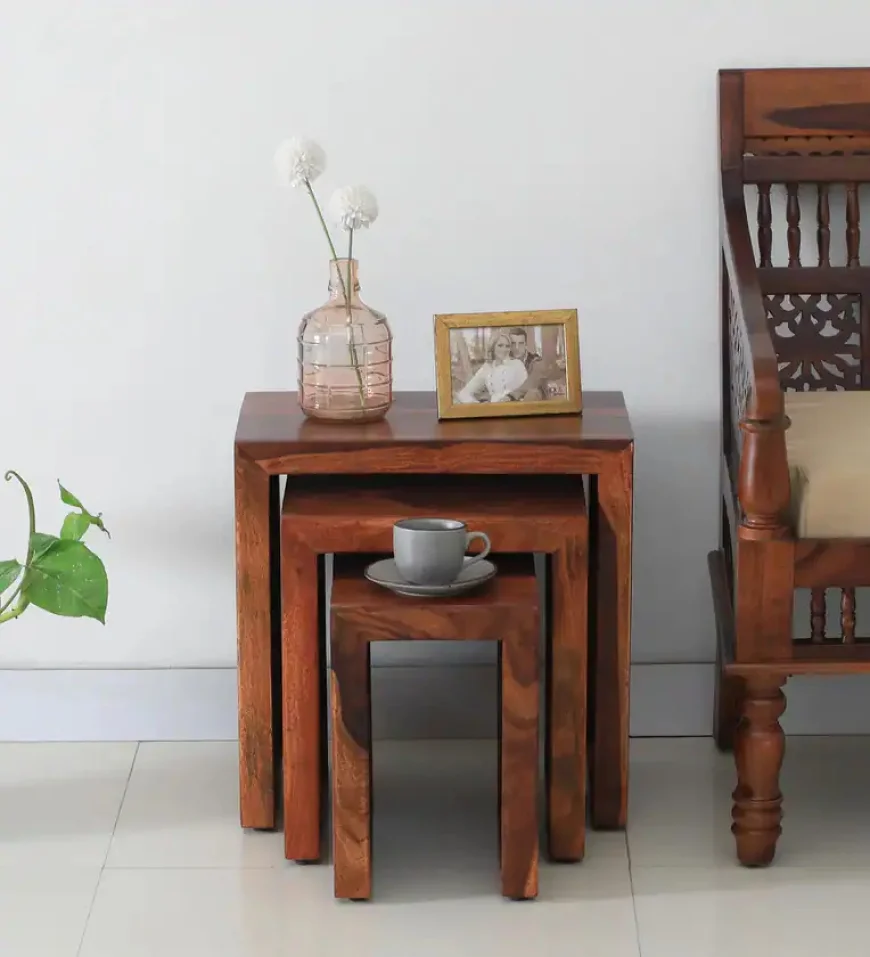 Jelks Solid Wood Nest of Tables at ₹9,249 | on Ppperfry