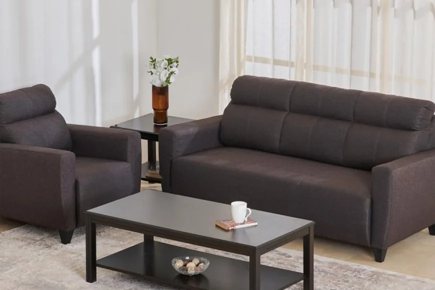 Up to 50% off Helios Emily 3+1 Seater Sofa Set – Brown | HomeCentre