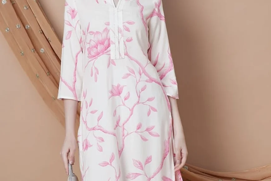 MELANGE Floral Print Straight Kurta Under ₹899 | Women’s Ethnic Wear on Lifestyle