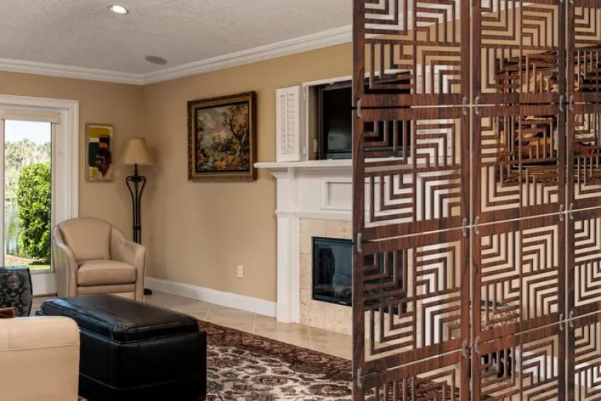Up to 65% off Daffodil Room Divider Set-Walnut Finish | On Pepperfry