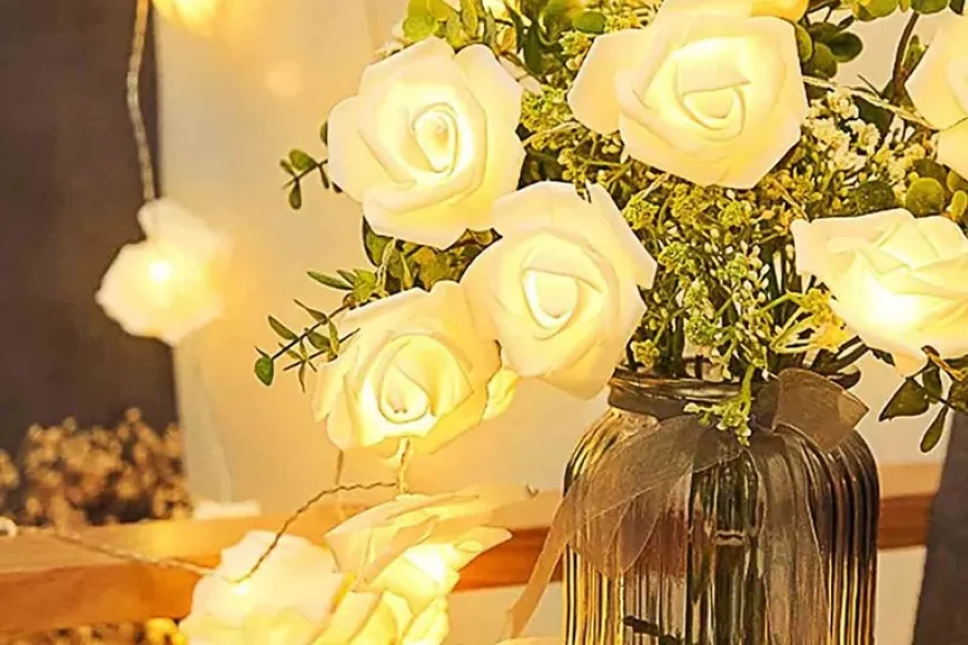 White Rose Warm White 14 LEDs string light Under Rs. 299 | Pepperfry