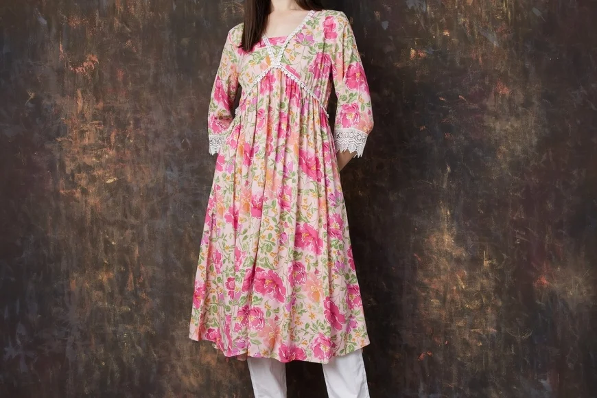 Up to 30% off MELANGE Floral Print Flared Kurta | Shop on Lifestyle