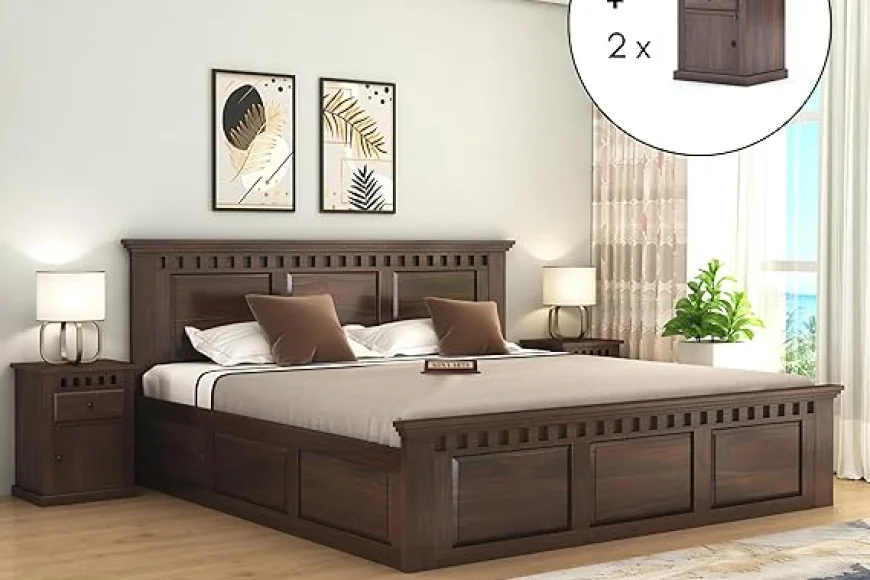 Sheesham Wood King Size Bed with Storage – ₹36,899 | Amazon