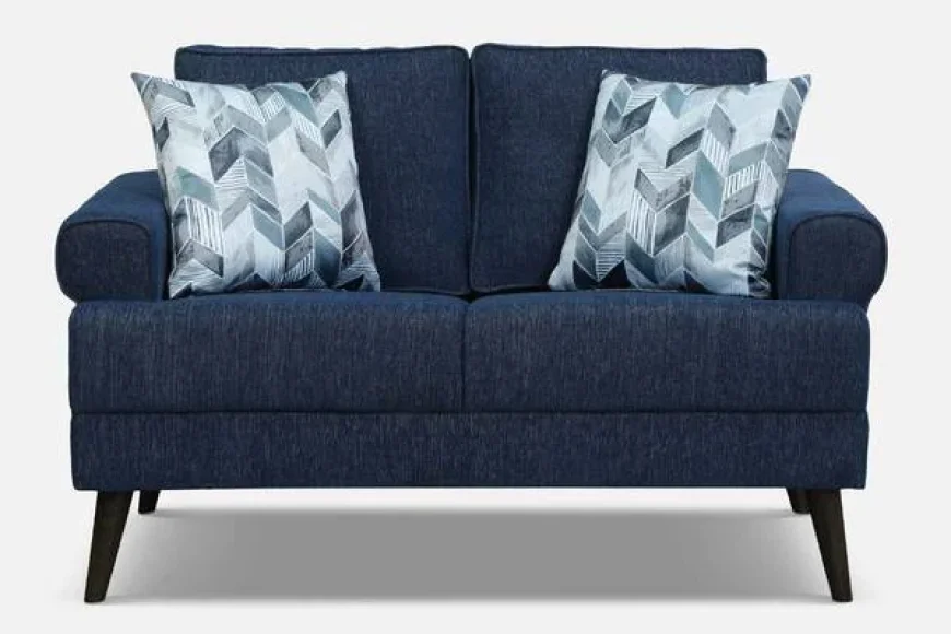 Thompson Fabric 2 Seater Sofa in Blue – ₹23,999 [MRP ₹42,999] | On Pepperfry