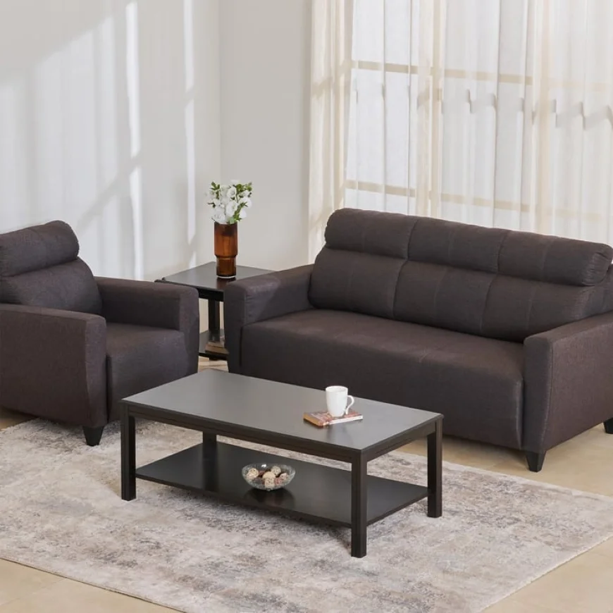 Up to 50% off Helios Emily 3+1 Seater Sofa Set – Brown | HomeCentre