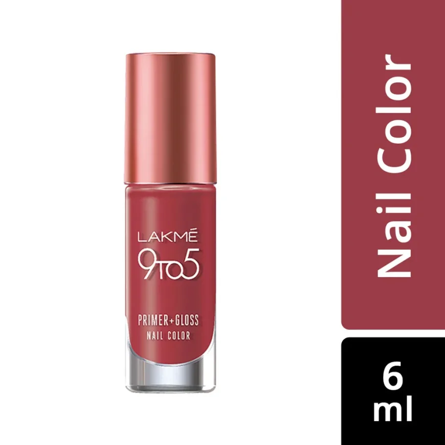 Lakme 9 to 5 Primer + Gloss Nail Color Ruby Rush 6ml Under Rs.199 | NewU