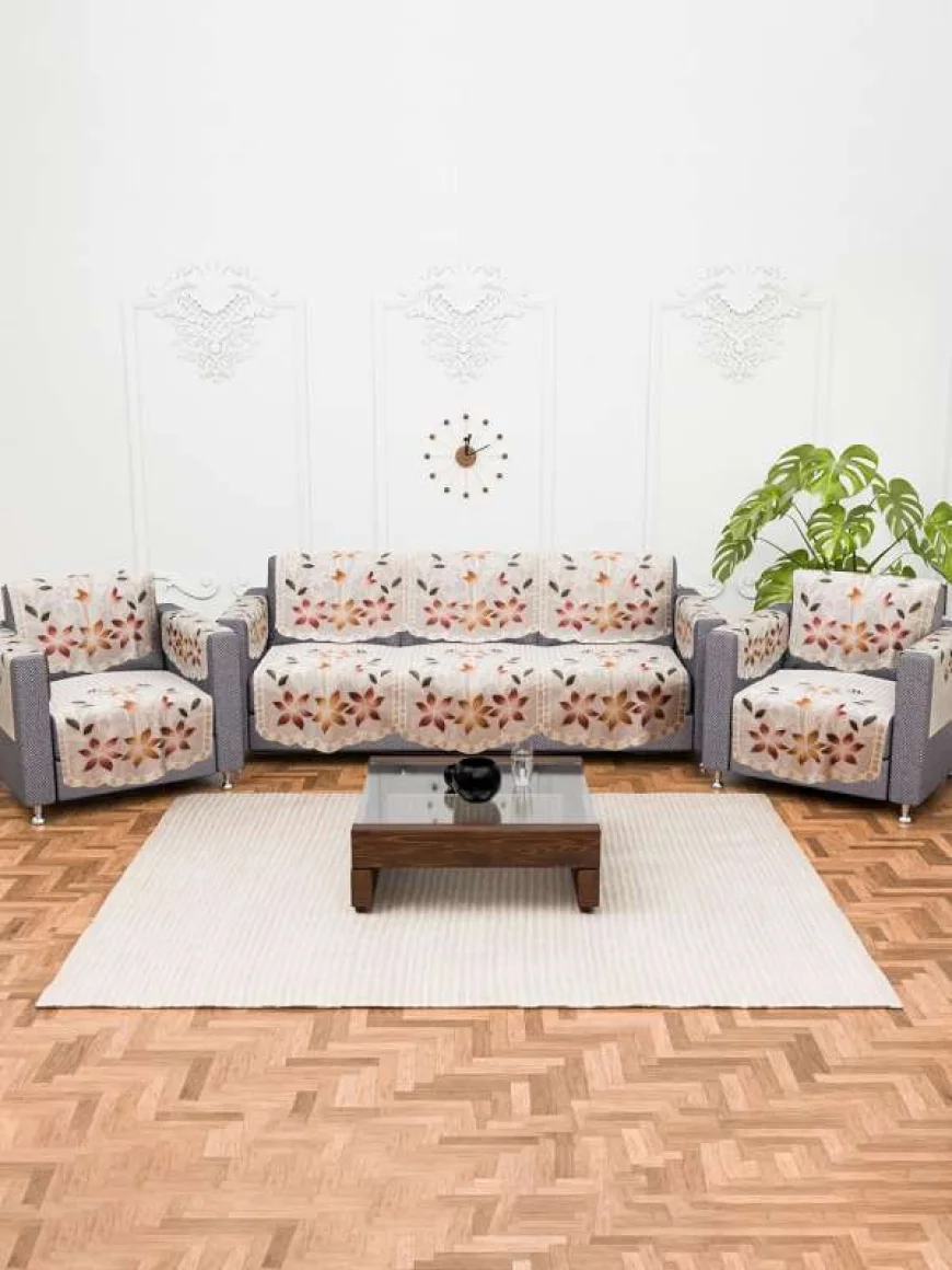 Under ₹599 Kuber Industries 16 Pcs 5-Seater Cotton Sofa Covers | On Myntra