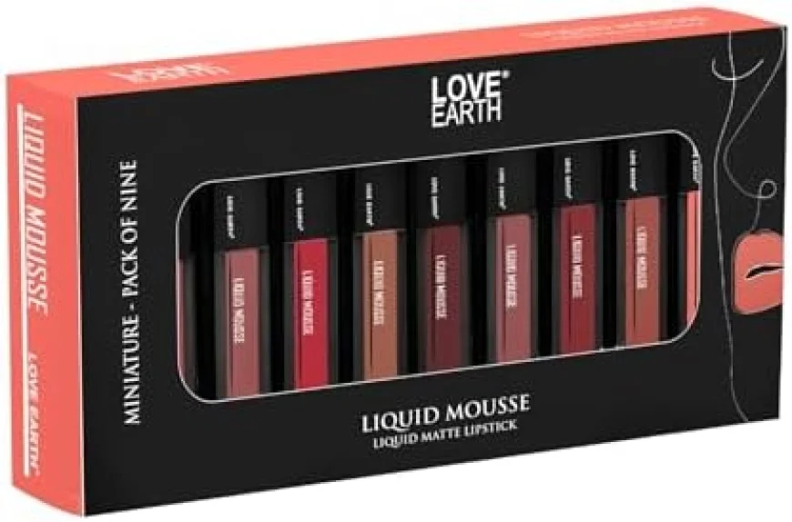 Up to 65% off Love Earth Liquid Mousse Matte Lipstick Pack of 9 on Nykaa