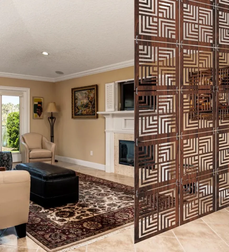 Up to 65% off Daffodil Room Divider Set-Walnut Finish | On Pepperfry
