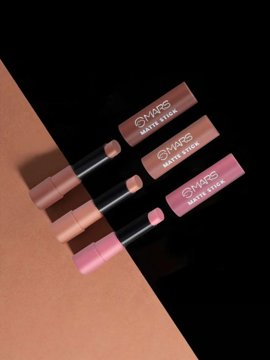 MARS Set of 3 Matte Lipsticks – Peaches & Nudes (6 Shades) | Buy on Myntra