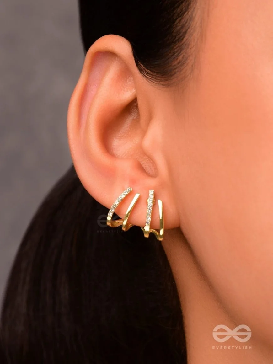 CLAWS OF DESTINY Golden Stud Earrings Under ₹99 – Shop Now on Everstylish