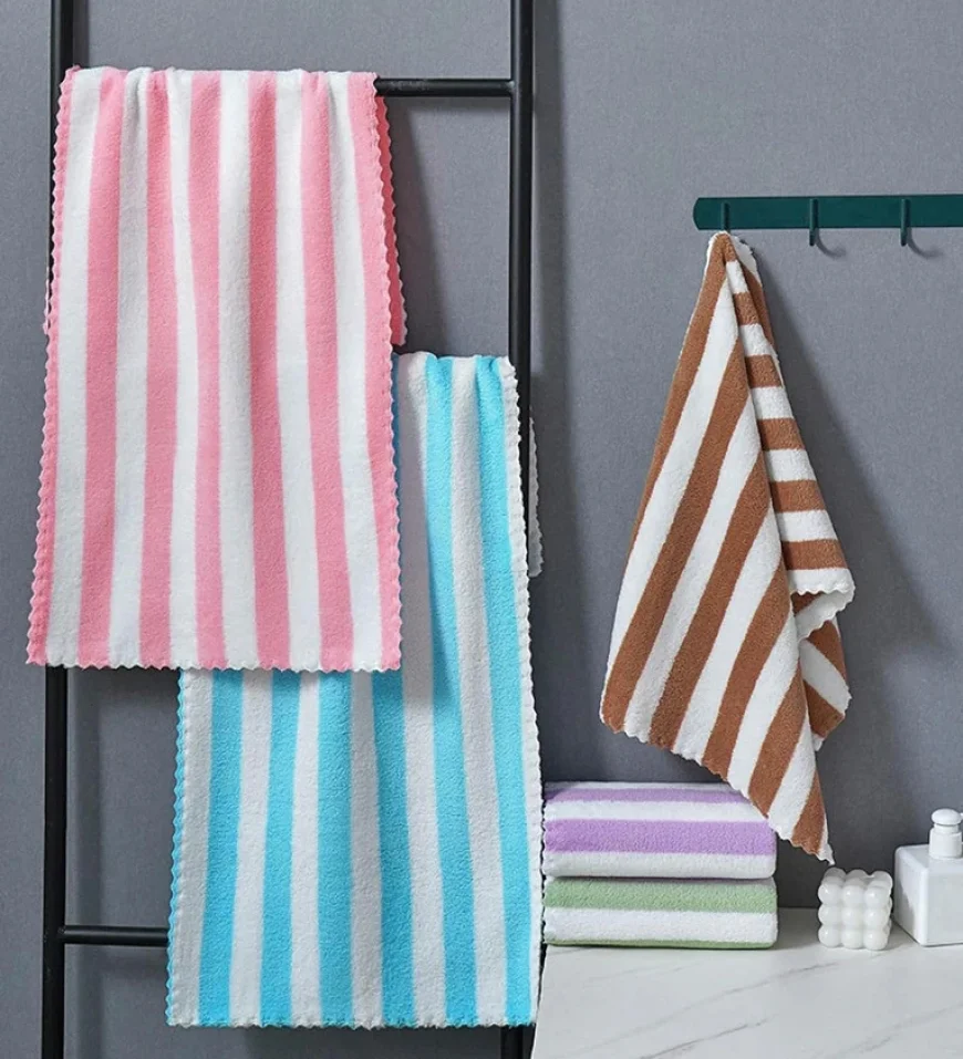 Buy (2Pcs) Striped Microfiber Hand Towels at Just Rs. 99 | Pepperfry