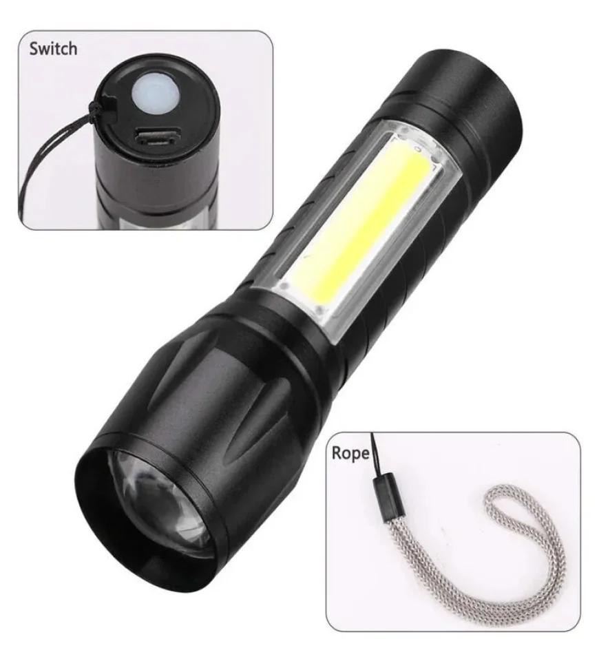 Mini Waterproof USB Rechargeable Torch Light Under Rs. 199 | Buy Online on Pepperfry