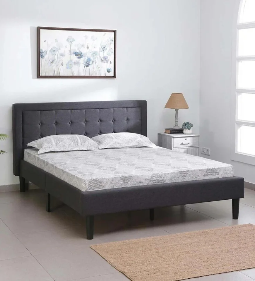 Up to 40% off Sawara Queen Size Upholstered Bed – Black | Pepperfry
