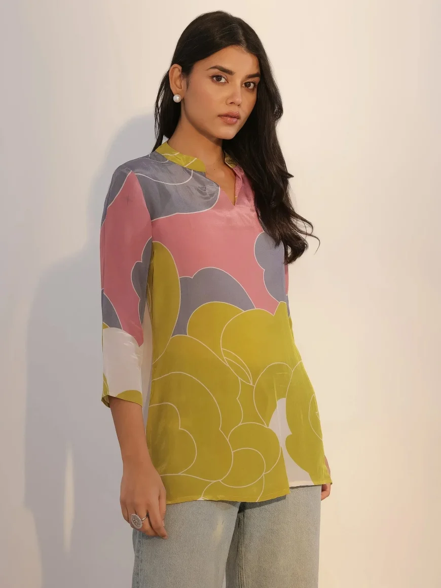 Up to 50% off Multi Printed Silk Blend Tunic for Women | Libas
