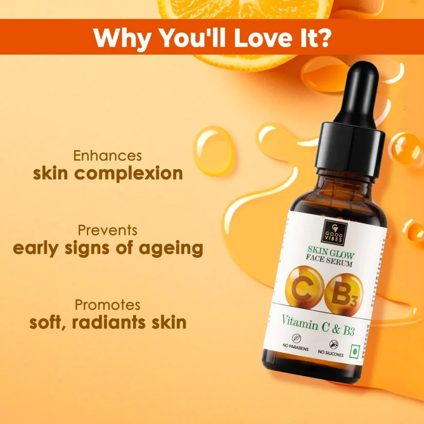 Good Vibes Vitamin C & B3 Face Serum Under ₹199 | Skin Glow Serum on Purplle