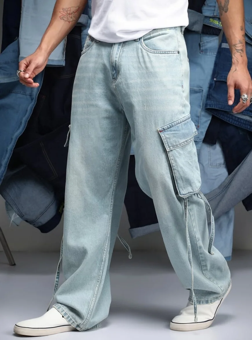 Campus Sutra Men’s Baggy Utility Jeans – Up to 55% Off | LifeStyle Online